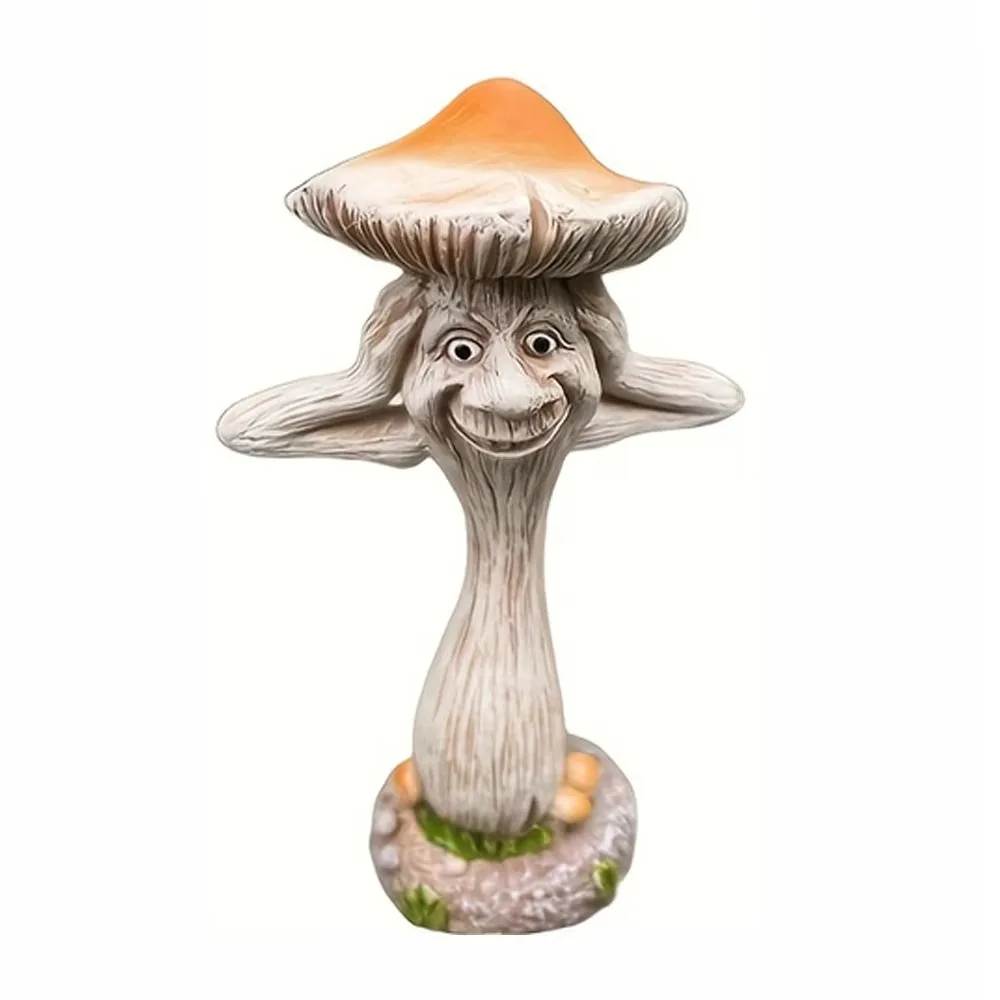 Durable Cute Small Mushroom Statue Resin Crafts Funny Mushroom Ornament Unique Mushroom Sculpture Home Living Room Decor