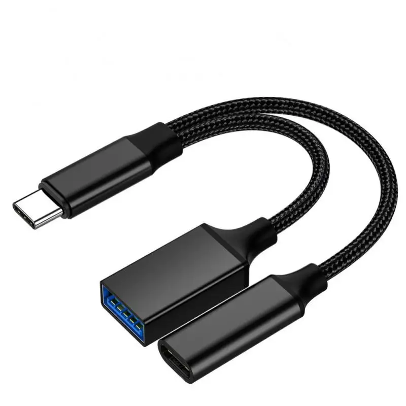 RYRA 2 In 1 USB C OTG Kabel Adapter Eine Für Zwei Typ-c Zu USB Mit PD Lade port Für Samsung Huawei Xiaomi Laptop Tablet