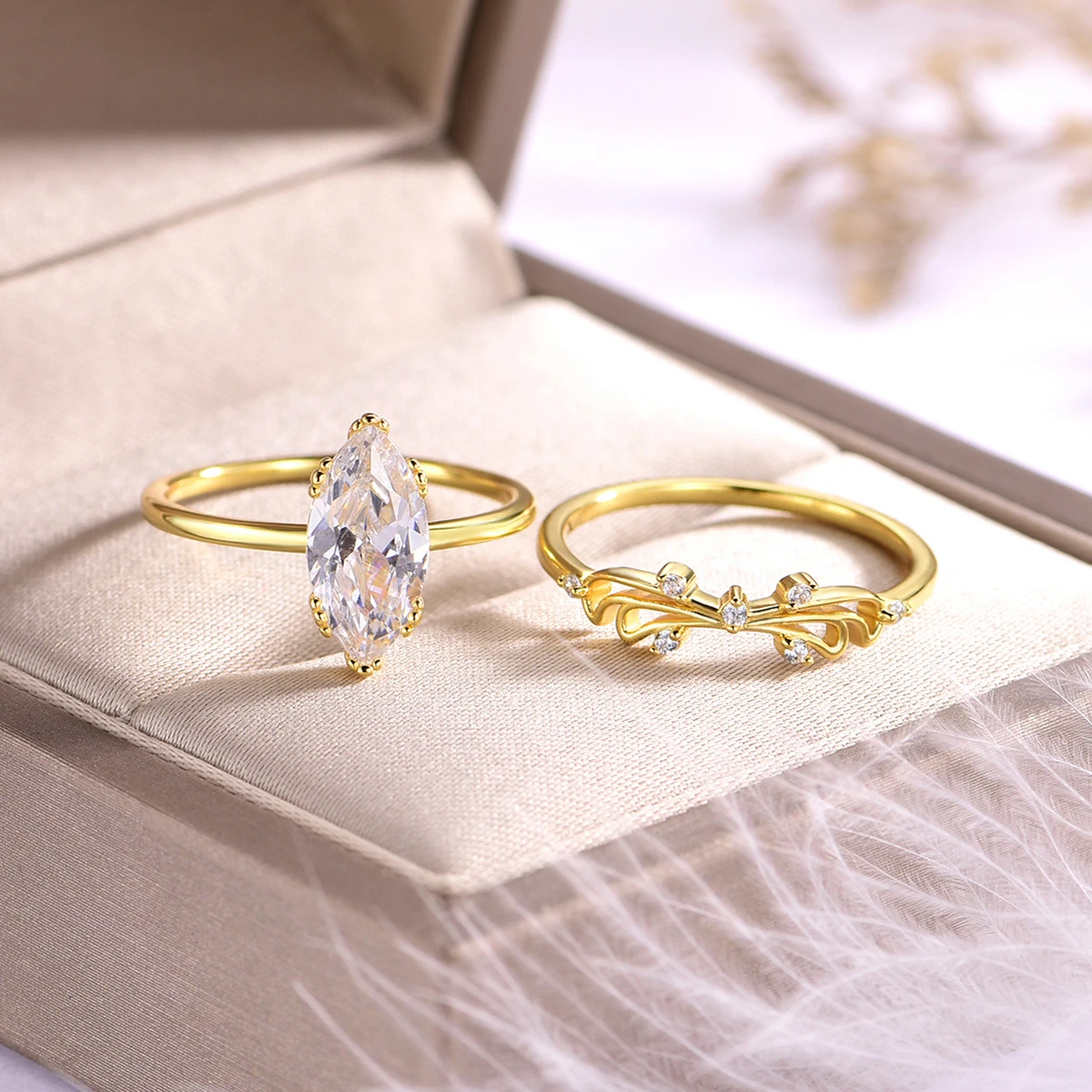 

2.0CT изысканное кольцо с муассаническим бриллиантом в форме конского глаза, романтическое для женщин, свадебные украшения