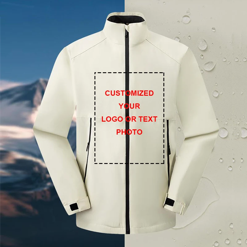 Anti-static Autumn and Winter Men's Stand Collar Casual Zipper Jacket Outdoor Sports Coat Windbreaker Jacket Men DIY logo LS-K88