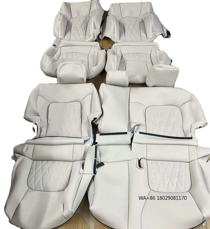 

Custom White Nappa Leather Full Replacement Car Seat Cover for 2016