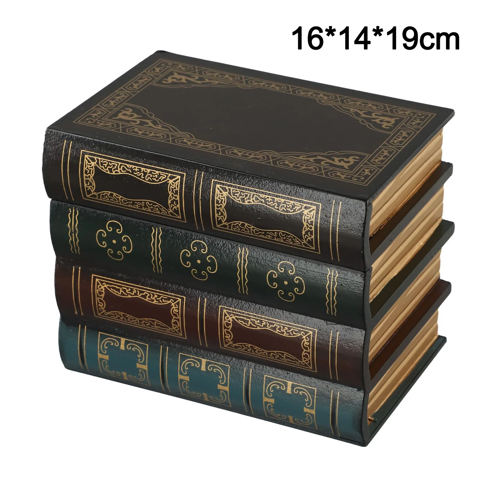 16*14*19cm Simulation Book Storage Home Storage Solution Imitation Leather Spacious Internal Compartment Stable Binding