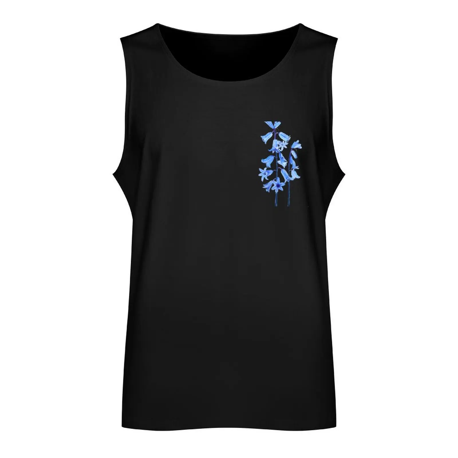 Botanical bluebells flower watercolor Tank Top t-shirt gym man T-shirt male tops