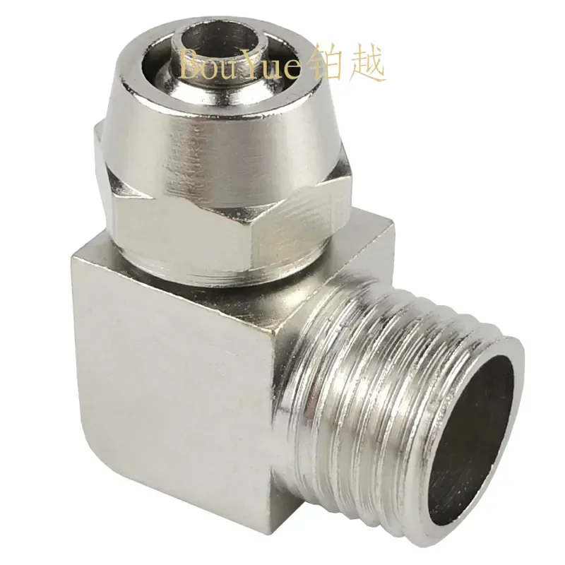 for PL8-02 Copper Pipe Quick Screw Joint Elbow Right Angle Pneumatic Lock Connector 1/3/4 Tap 4/6/10/12MM