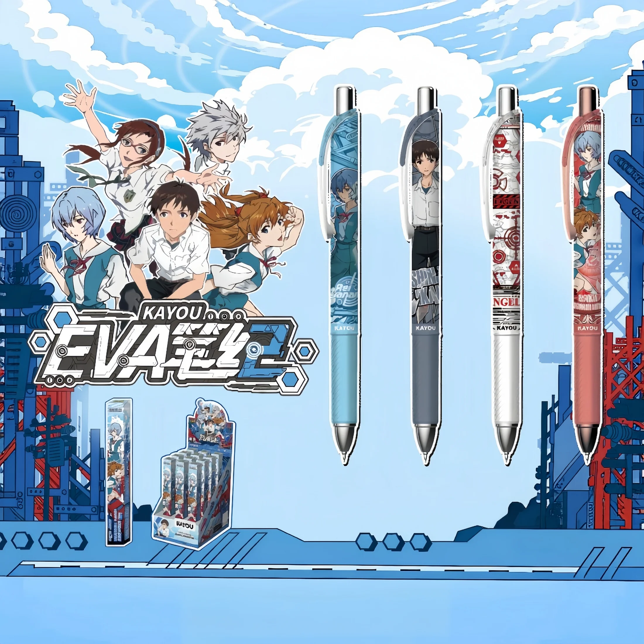 Card Game Neon Genesis Evangelion Gel Pen, Eva Pen Origin Edition Series 3 Authentic Student Pen, Blind Box Pen, Stationery Gift, Blind Box Gel Pen