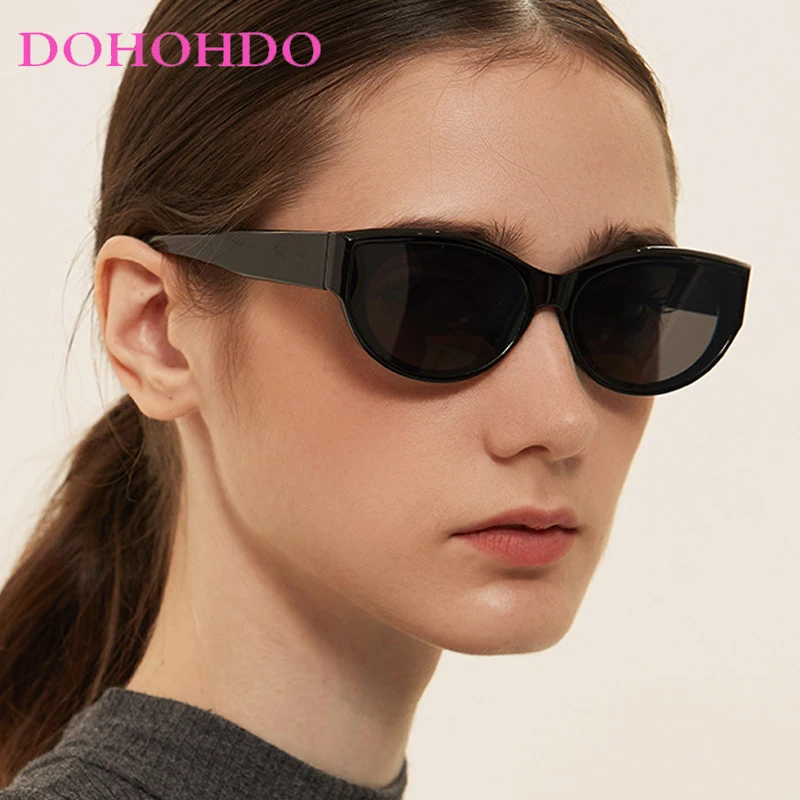 

DOHOHDO New Ins Popular Cat Eye Sunglasses Women Retro Punk Clear Lens Eyewear Men Shades UV400 Luxury Brand Sun Glasses Oculus