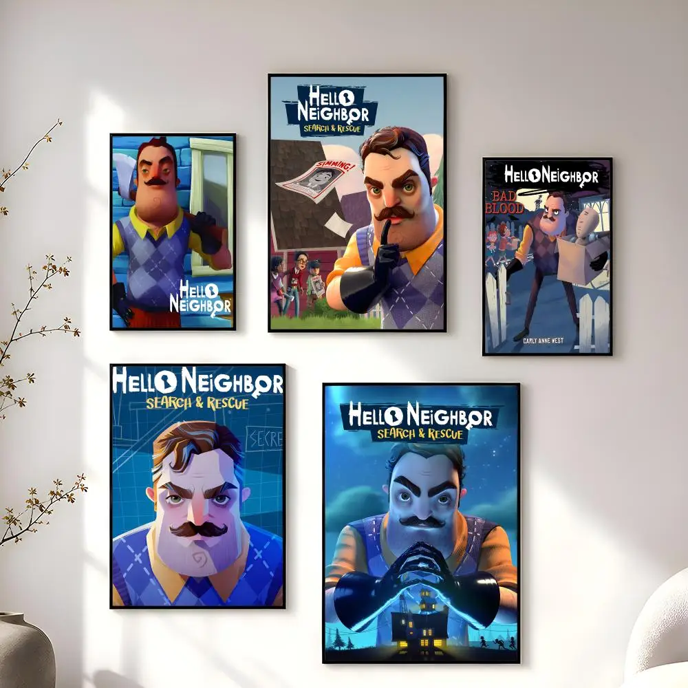 Game H-Hello Neighbor Poster High-Quality And Affordable Wall Stickers For Dormitory And Living Room Decoration