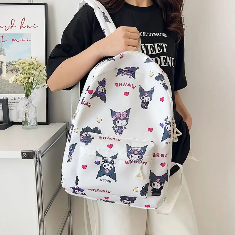 

Miniso Anime Accessories Sanrio Backpack, Kuromi Cute Daypack, Cartoon Anime Schoolbag Bag, Girl Casual Travel Commute Knapsack