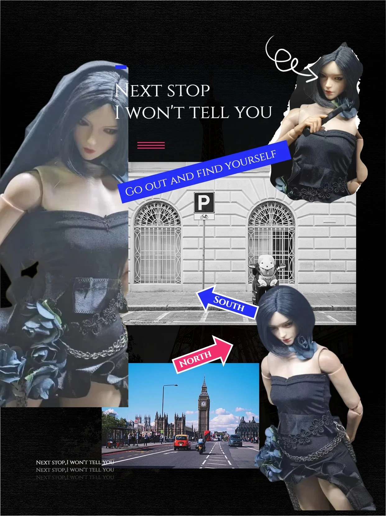 

1/6 Scale Female Sexy Tight Sleeveless Back Long Dress with Nun's Veil Black Rose Waist Chain for 12inch Action Figure Model Toy