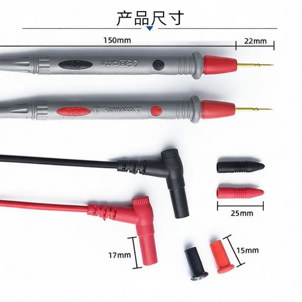 High Performance 20A Multimeter Leads With Alligator Clips Gold Plated Needle Tip Probes Flexible Electrical Tool