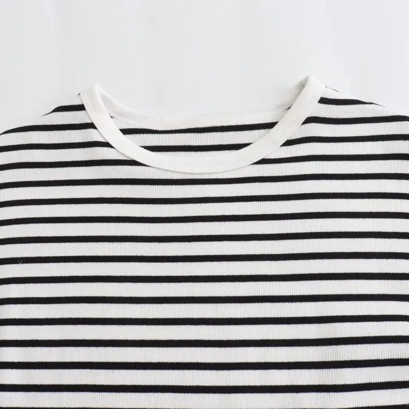 

Лето 2024, женская облегающая круглая одежда Ne Svel в полоску с высокой талией, универсальная одежда из смеси хлопка Faion