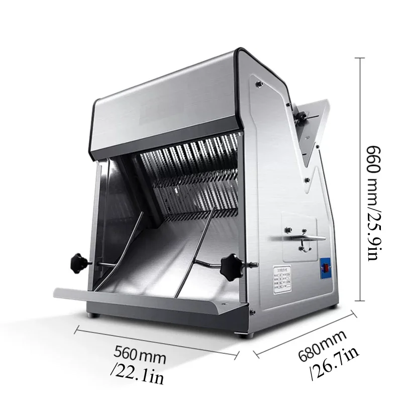 Mesin Pengiris Pemotong Roti Panggang Komersial Pembuat Pengiris Roti Otomatis Stainless Steel