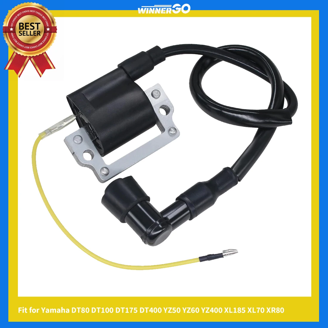 Ignition Coil Assembly W/Plug Aftermarket Parts Fit for Yamaha DT80 DT100 DT175 DT400 YZ50 YZ60 YZ400 XL185 XL70 XR80 Dirt Pit
