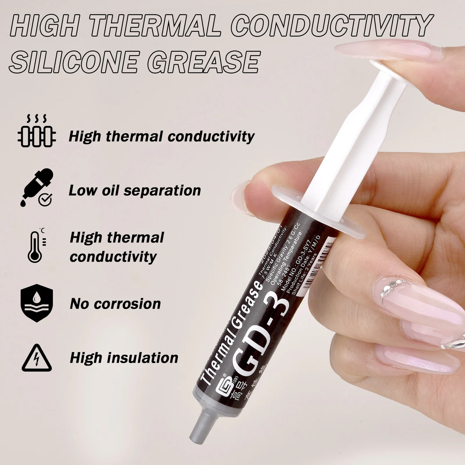 GD-3 Needle Tube With Thermal Silicone Grease 3g/7g For CPU GPU Printer HeatSink Cooling Cooler Thermal Grease Compound Silicone