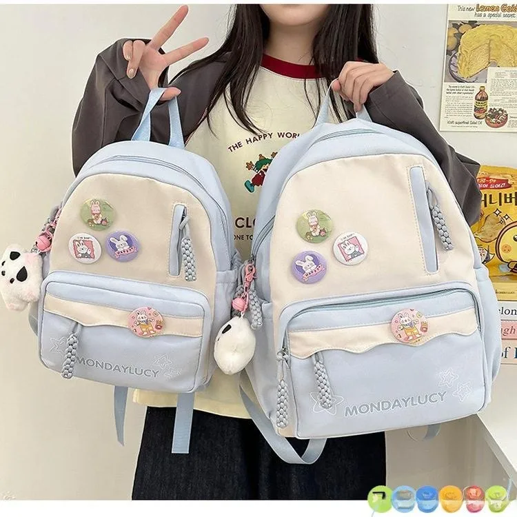 

High Aesthetic Value Large Capacity Dual Shoulder Backpack for Girls Japanese Style Traveling Soft Backpack School Bag