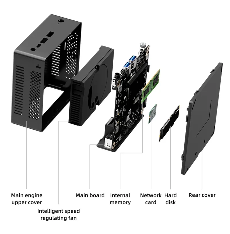 ZXIPC 듀얼 밴드 미니 PC 게이밍 컴퓨터, 인텔 N100, 듀얼 밴드 와이파이 5, BT4.2, 16GB, 512GB, HDMI DP, 듀얼 LAN, 데스크탑 게이밍 컴퓨터