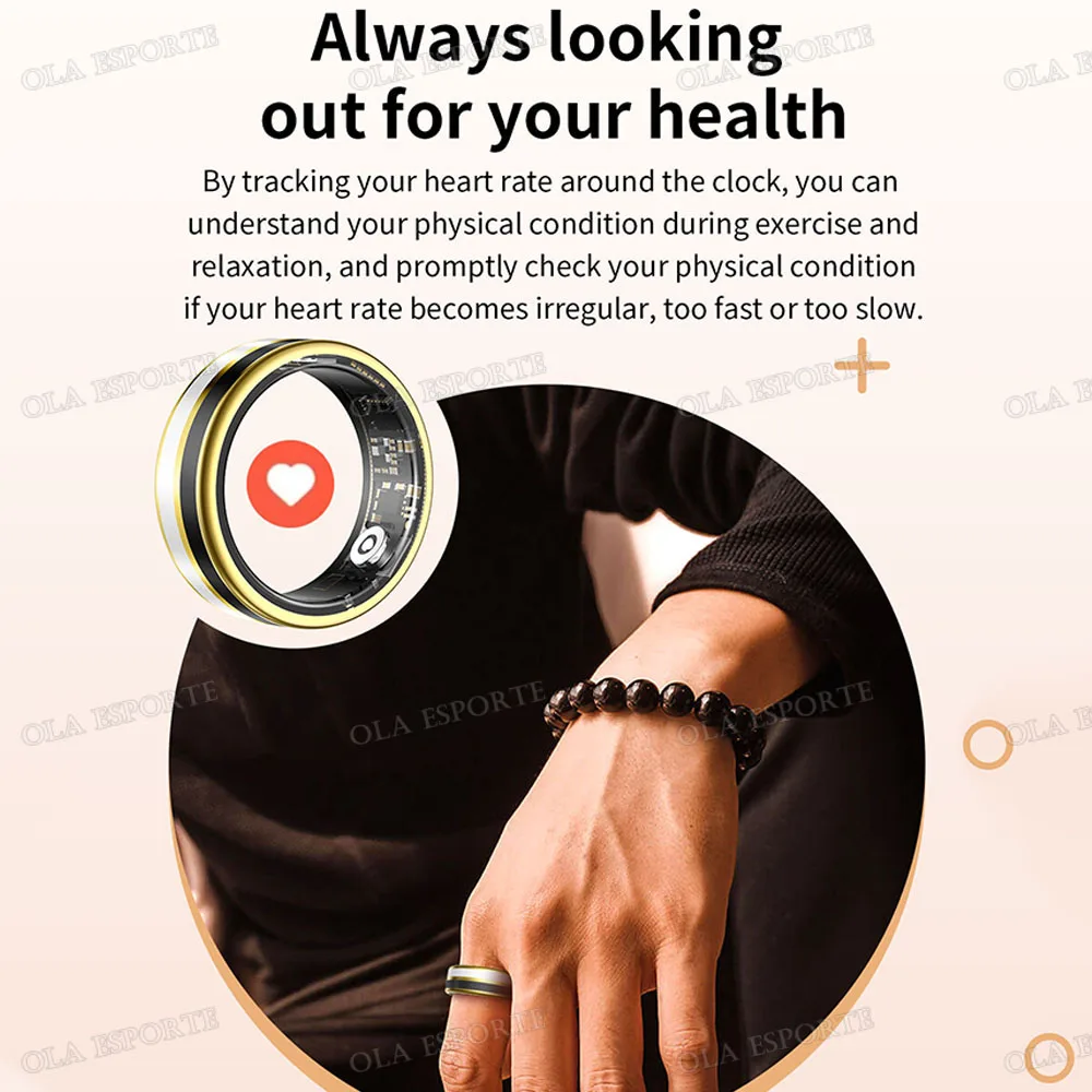 2026 Smart Ring Blood Oxygen Heart Rate Sleep Monitoring Smart Ring IP68 & 5ATM Waterproof Multi-sport Modes Smartring Man Women - Image 3