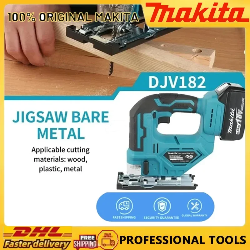 

Makita DJV182Z 340 Вт бесщеточный электрический лобзик с пильным полотна аккумуляторная цилиндрическая ручка лобзик портативный плотницкий электроинструмент