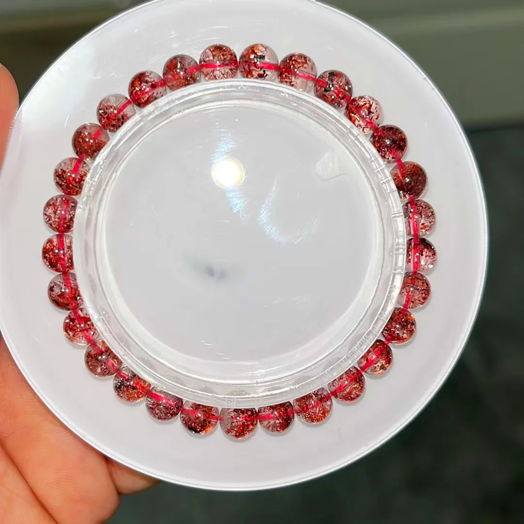 

Natural Red Super 7 Lepidocrocite Quartz 3 Laps Bracelet 6.2mm Crystal Rutilted Gemstone Woman Clear Round Beads Stretch AAAAAAA