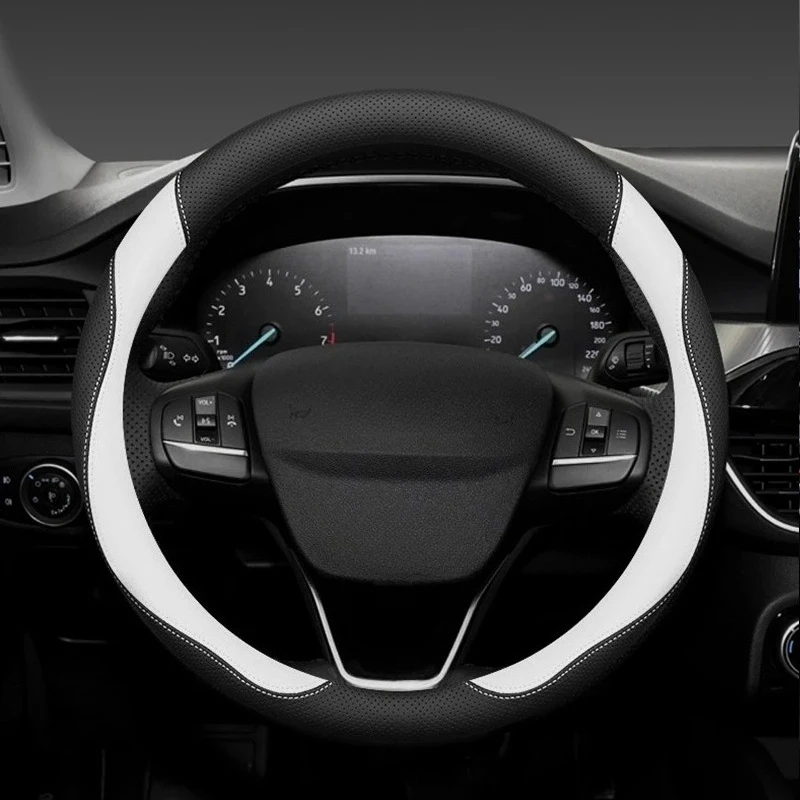 

Кожаный чехол на руль автомобиля для Ford Edge Puma F150 Kuga Mk1 Mk2 Escape Maverick Galaxy Taurus Equator Explorer 2000-2026