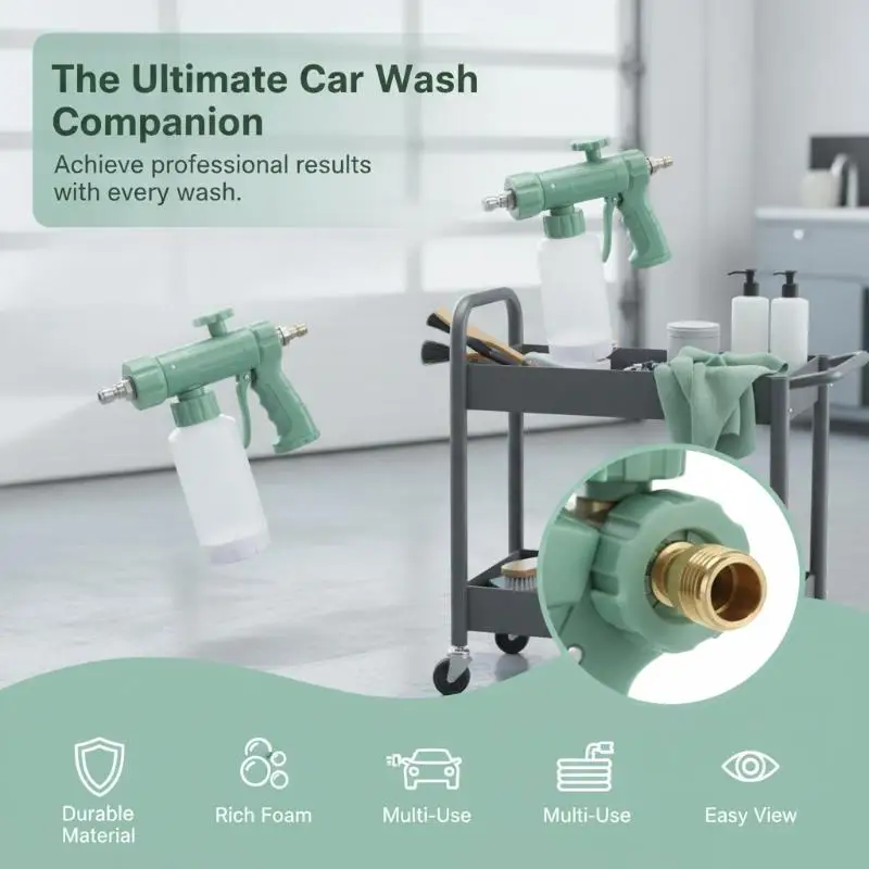 100ml High Pressure Snow Foam Sprayer Handheld Cannon 1/4'' Fitting Nozzle for Car Motorcycle Washing Use