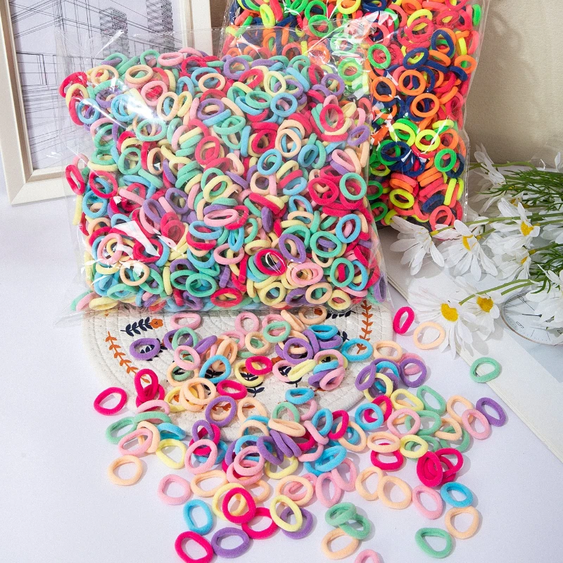 500 Piezas de Lazos para el Cabello de Bebé, Bandas Elásticas de Nailon, Coleteros Sin Costuras para Niñas Pequeñas, Accesorios Suaves para el Cabello