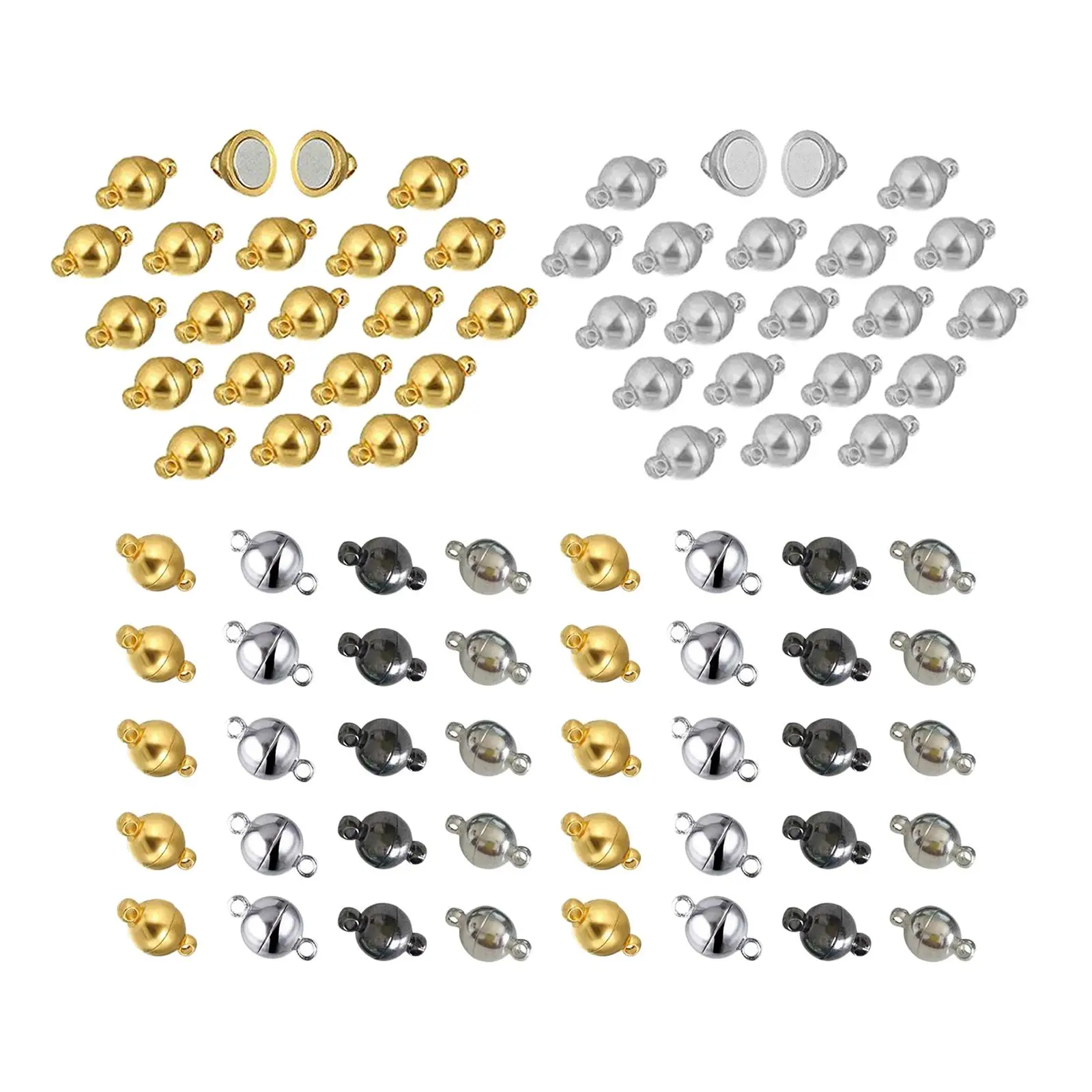 20/40Pcs Round Brass Magnetic Clasp 11.5x6mm Connector for DIY Bracelet Making