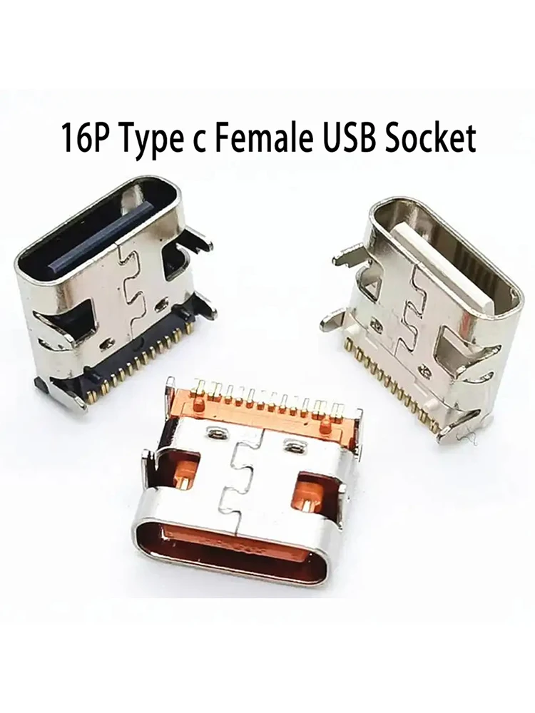 5-10 Stück 16P USB3.1 Typ-C Ladeanschluss Buchse 12-Pin 16-Pin Typ-C Buchse für Smartphones Endstecker Ladeanschluss – Detail 2