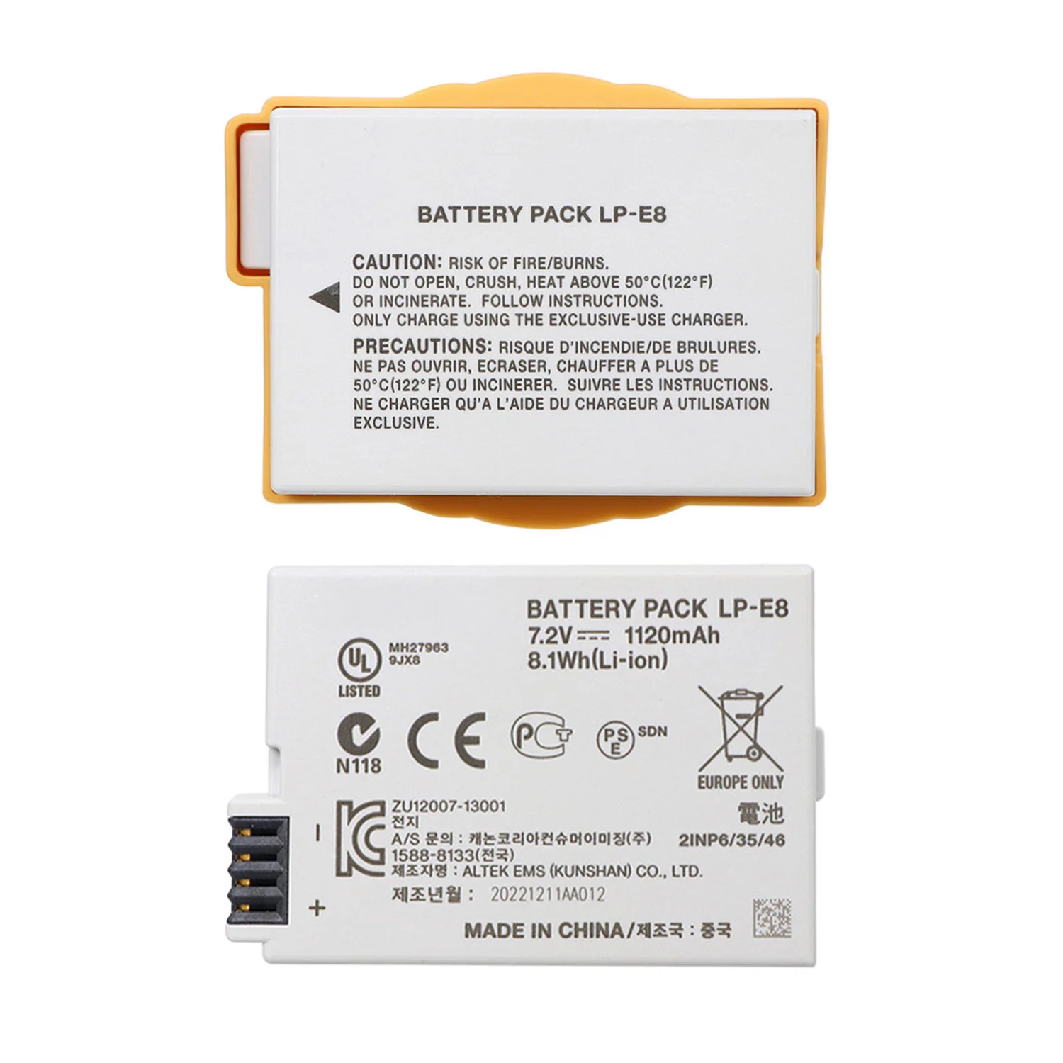 LP-E8 LPE8 7.2V 1120mAh Battery for Canon EOS 600D 550D 650D 700D Rebel T2i T3i T4i T5i  Kiss X4 X5 X6I X7I Camera