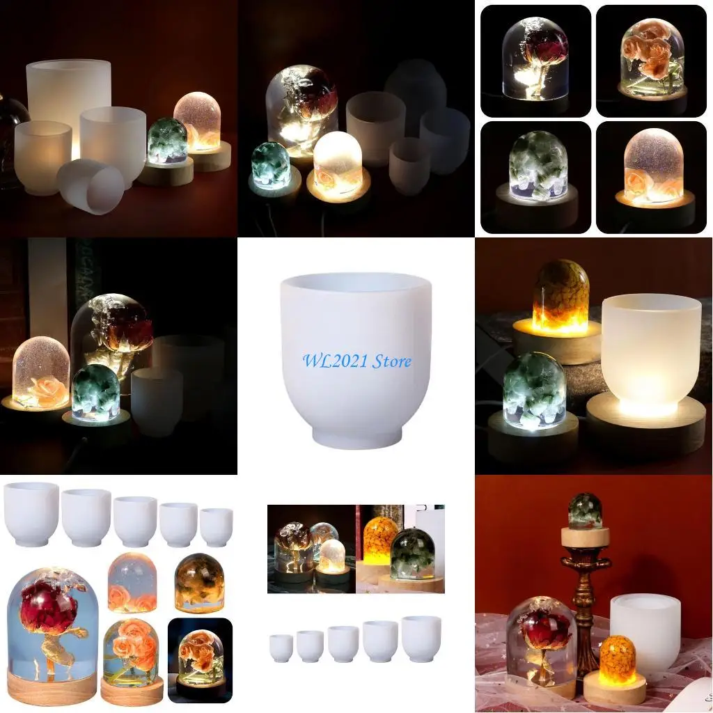 G5GC قالب سيليكون إيبوكسي عينة شبه أسطواني لصب الراتنج ديكور المنزل #1