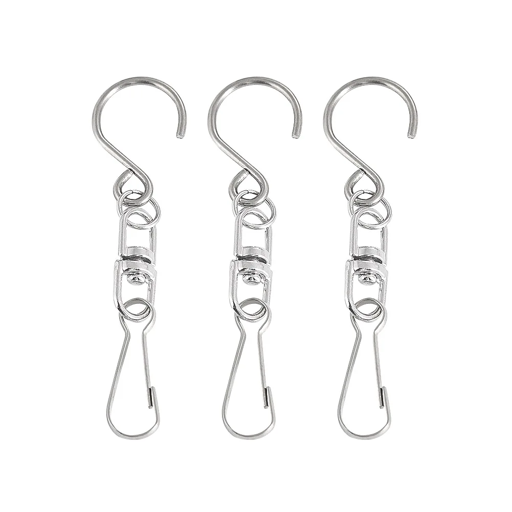 10pcs/Lot Wind Chime Hook 360 Degree Rotating S-type Stainless Steel Bearing Hook for Party Flowerpot Chandelier Install Hang