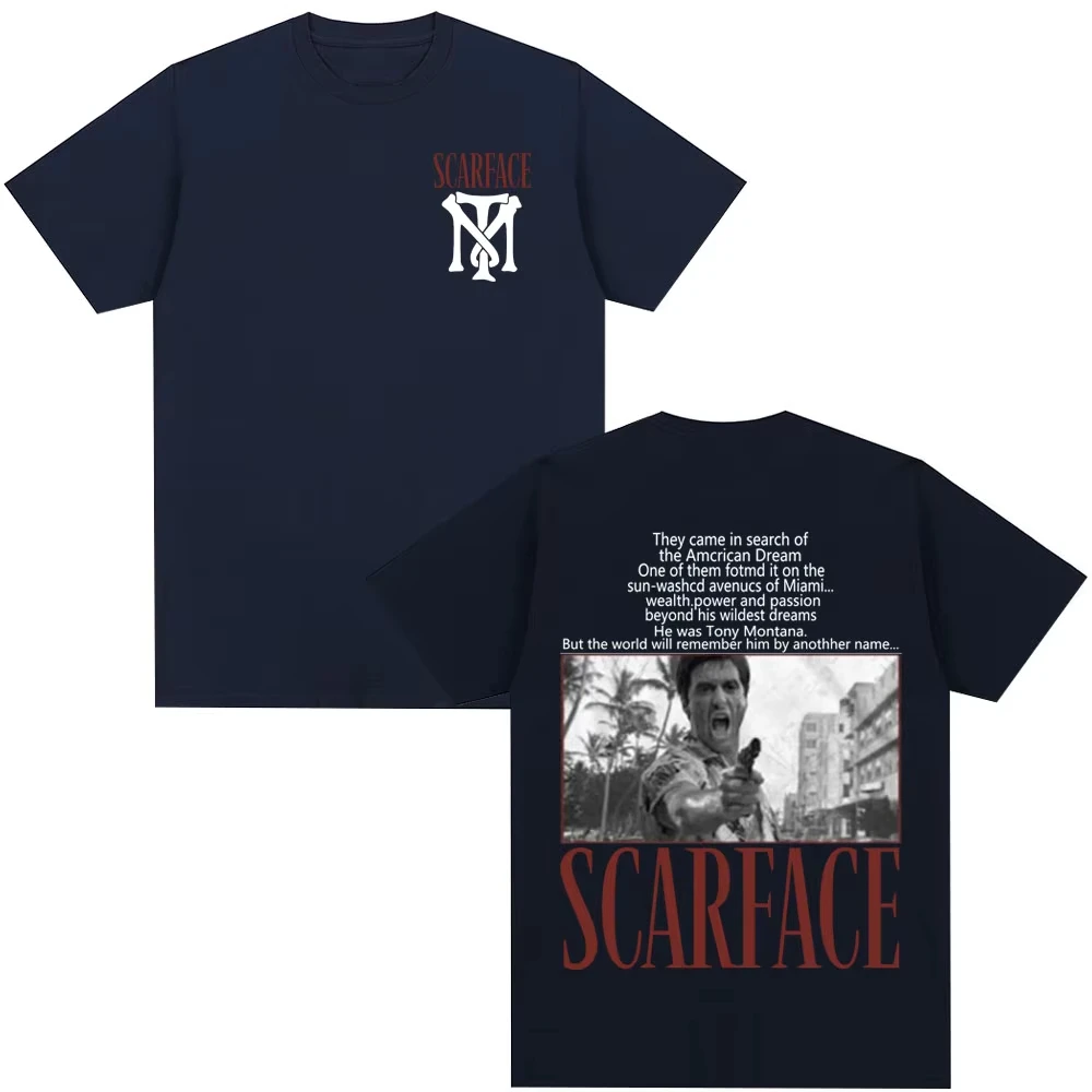Classic Movie Scarface T-shirts Tony Montana Al Pacino T-shirt Men's Women Clothing Vintage Gothic Oversized T Shirts Streetwear