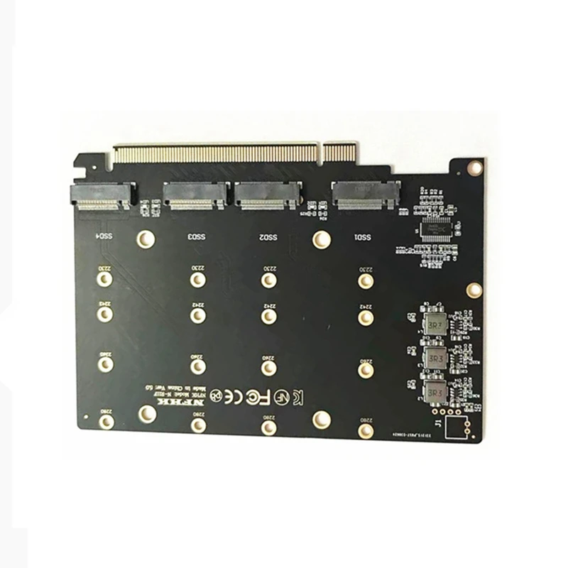 Pcie 4.0 X16 Hard Drive Adapter Card 4 Nvme M.2 SSD Array Card Multifunctional Convenient VROC Slot Card Adapter Easy Install