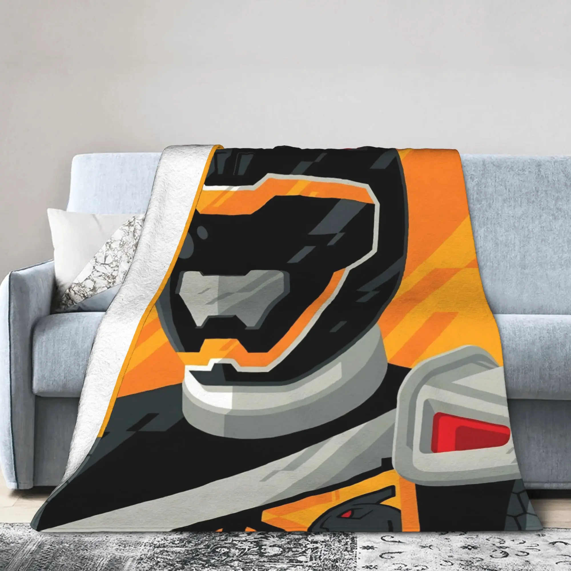 MMPR Cartoon Blanket Cover Fleece Power R-Ranger Lightweight Throw Blanket for Airplane Travel Bed Rug