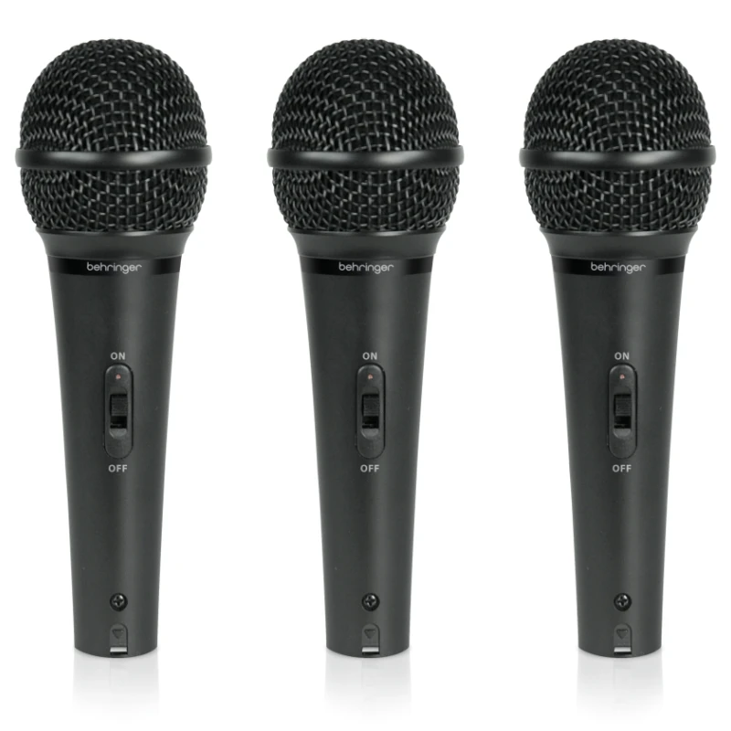 BEHRINGER XM1800S 3 Dynamic Cardioid Vocal and Instrument Microphones for excellent studio and live performance