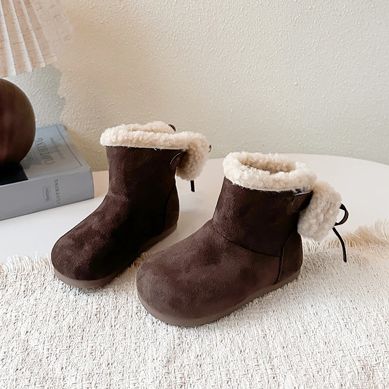 شتاء دافئ الأطفال الثلوج الأحذية الفتيان جديد في الهواء الطلق الأحذية الفتيات زائد فروي رشاقته حذاء من الجلد عدم الانزلاق الاطفال أحذية طالب الأحذية #3