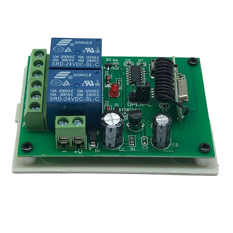Interruptor de controle remoto sem fio de aprendizagem de 2 vias 433Mhz para lâmpadas de carro, controle de acesso, motores, portas