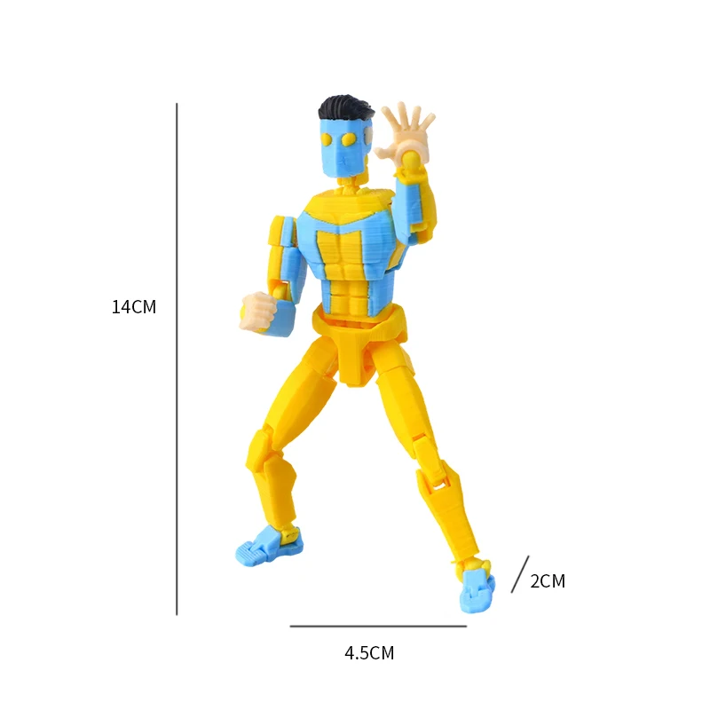 3D-geprinte onoverwinnelijke jongen Onoverwinnelijke Mark Multi-gewrichtsverplaatsbare beweegbare model Lichtblauwe streepstijl Dummy13 T13-collectie