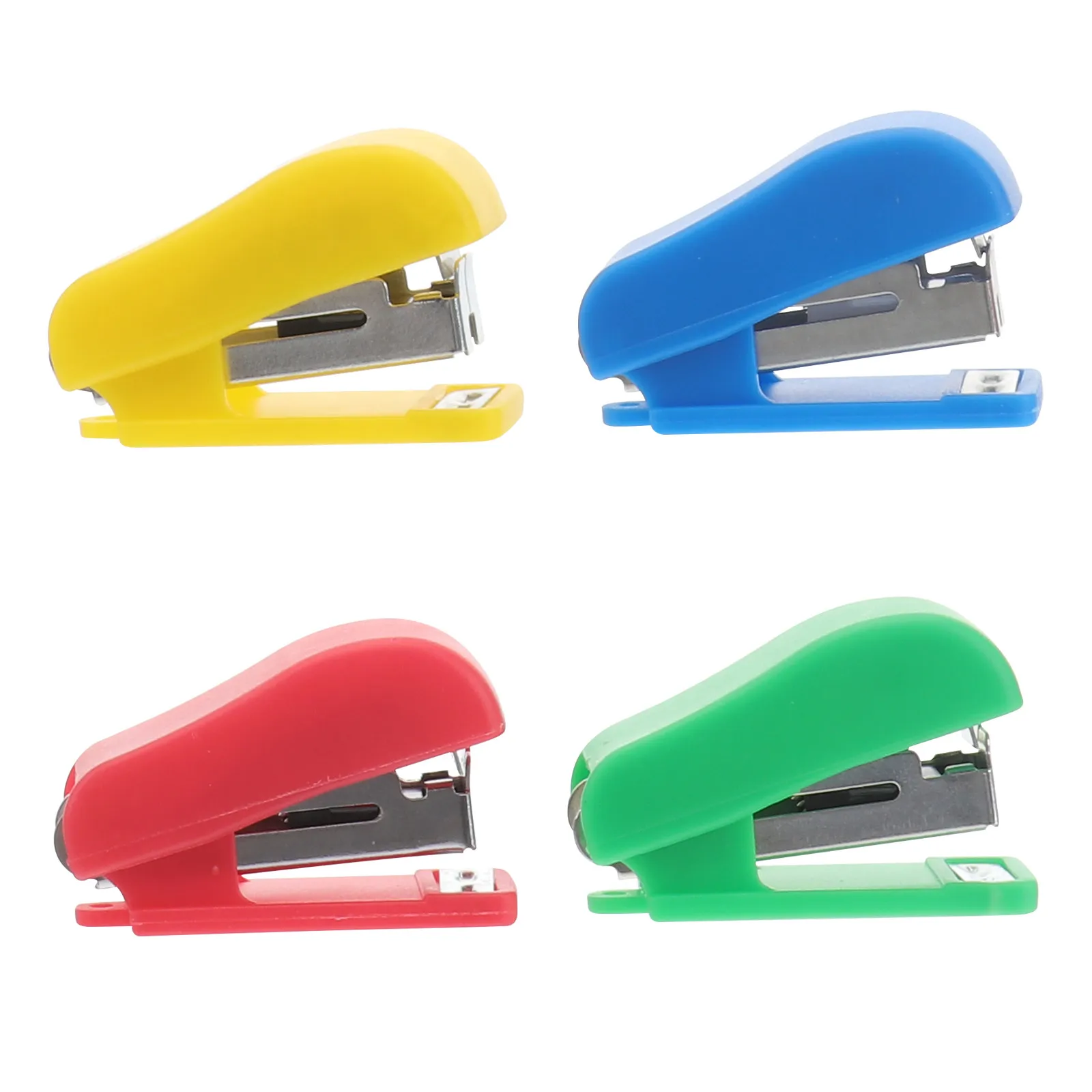 

4Pcs Fun Shaped Mini Stapler Desktop Hand Stapler for School Supplies Office Stationery Home Use Portable Compact Lightweight