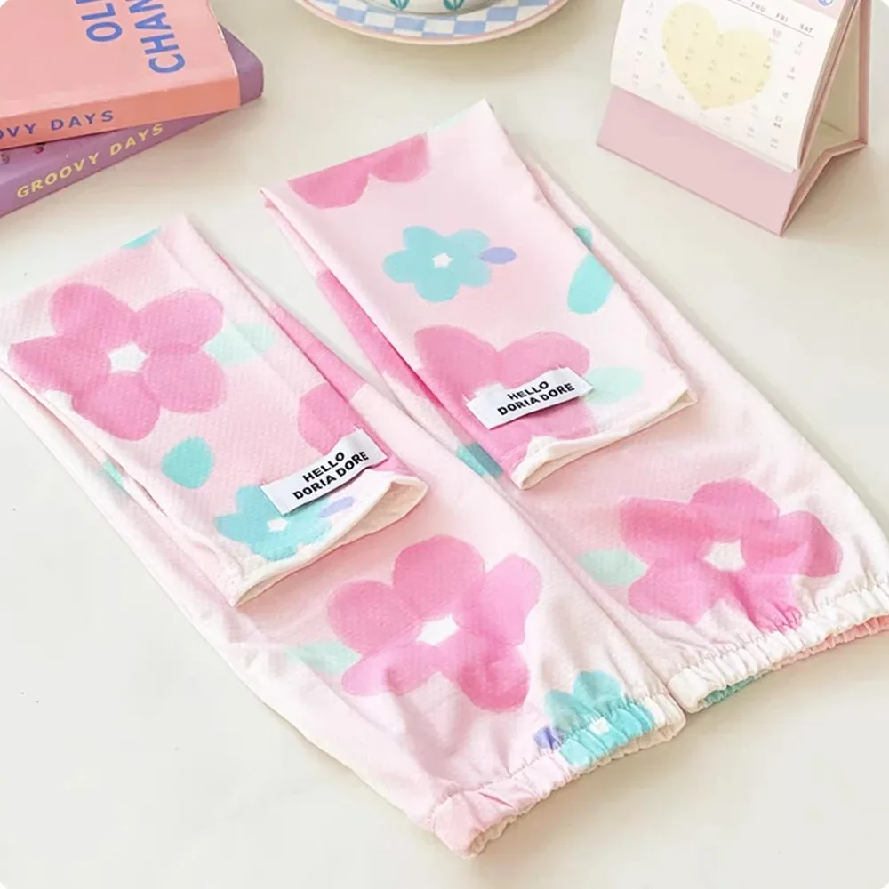 

Elastic Printed Ice Silk Arm Sleeves UV Protection Breathable Sunscreen Sleeve Half Finger Ultrathin Cooling Sleeve Sports