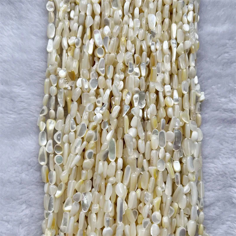 Irregular Shell Nugget Beads Deep Sea White Mother of Pearl MOP Stone for Jewelry Bracelet Necklace Earrings Making DIY