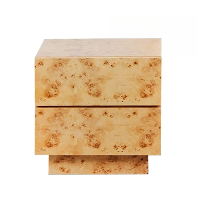 

Modern retro medieval American French wind tree tumor double draw flat bedroom storage side table bedside table