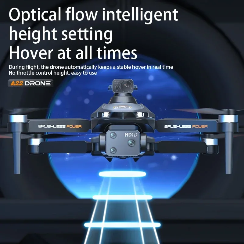 VEVLO 2026 New A22 GPS Drone 8K/4K HD Dual Camera Optical Flow Positioning 4-Way Obstacle Avoidance RC Quadcopter ToyVRGlasses