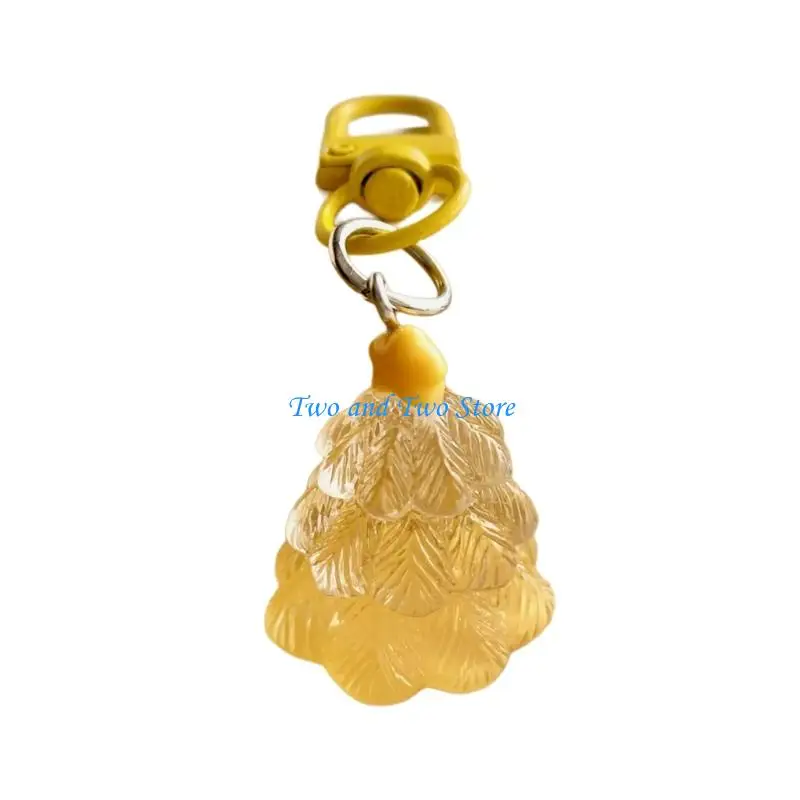 HX6F Multicolor Festival Resin Chain Christmas Tree Theme Everyday Use Keychain