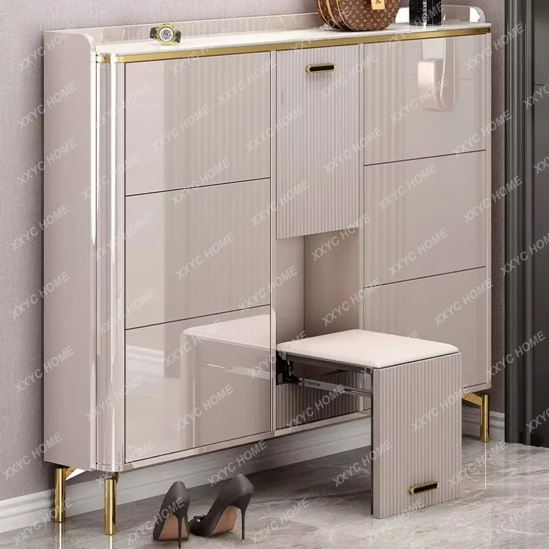 XXBalcony Bench Shoe Rack Shelf Storage Drawers Hidden Shoe Cabinet White Slim  Entrada Hallway Furniture