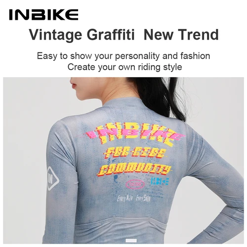 Imagen 2 del producto INBIKE-Camiseta de ciclismo para mujer, camiseta de ciclismo de manga larga para deportes al aire libre, de secado rápido, para verano