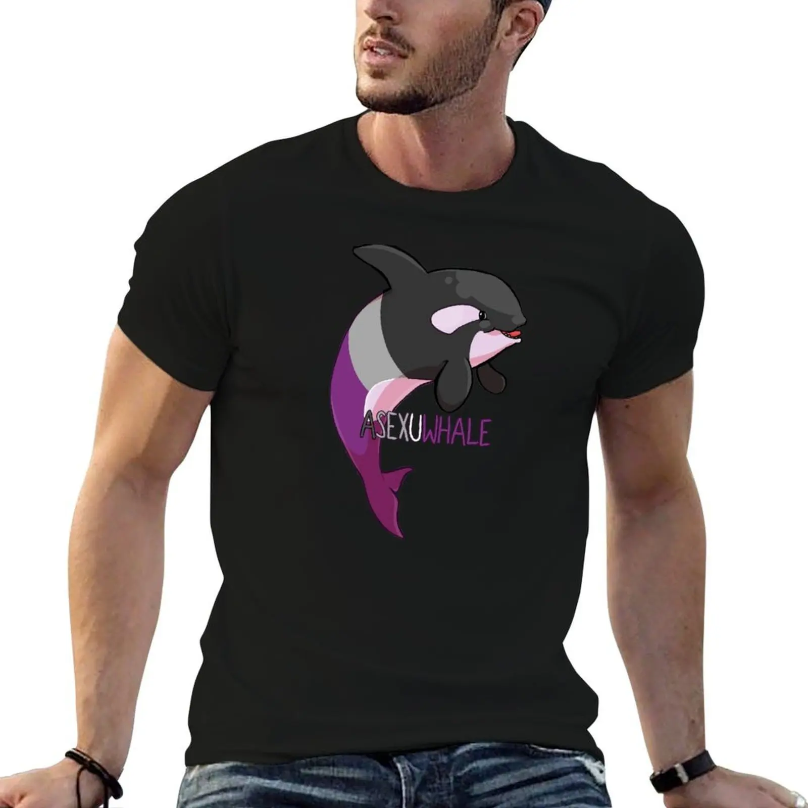 

Asexuwhale - with text T-Shirt anime tshirt t shirts for man graphic vintage T-Shirt