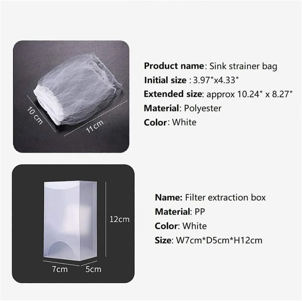 200 PCS Disposable Kitchen Sink Strainer Mesh Bags, Drain Net Filters for Food Waste, Leftover Garbage Collection