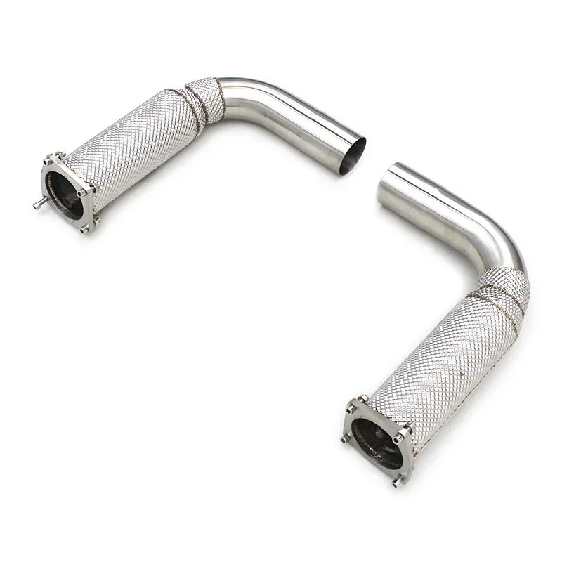 Section High flow Pipes branch downpipe Exhaust Pipe with For 911 991 991.2 S 3.8T