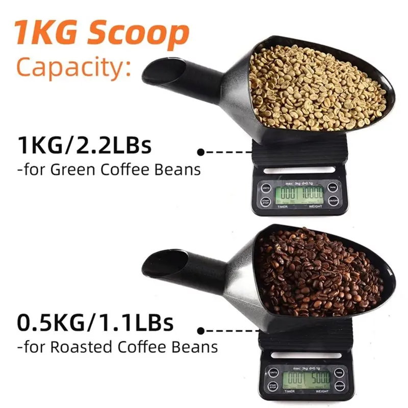 ABVG-Roasted Coffee Shovel Large Capacity ABS Coffee Bean Scale Scoop 1KG/2KG